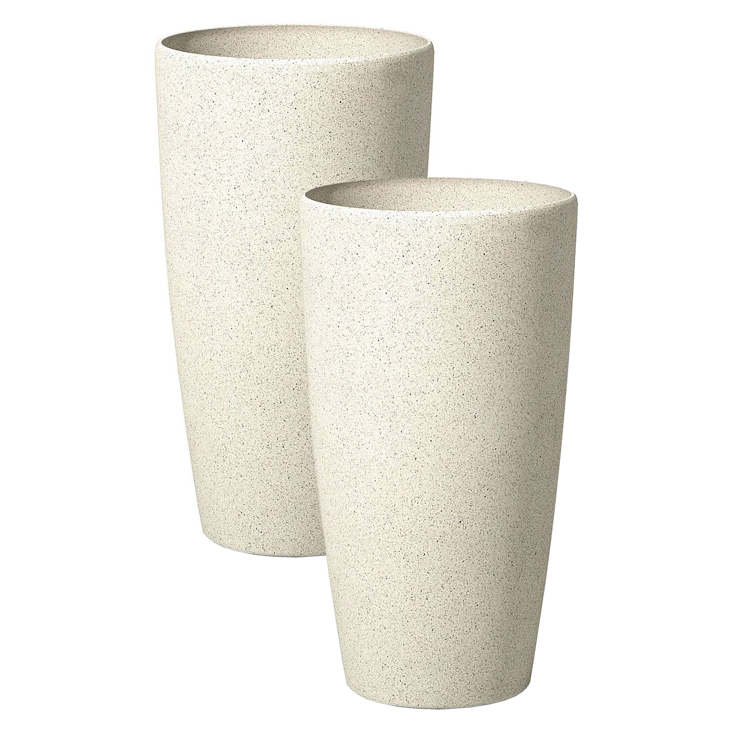 Beliani - Cache-pot d'extérieur Fibre d'argile Beige clair ABDERA - 23x23x42- Beliani - Image 2