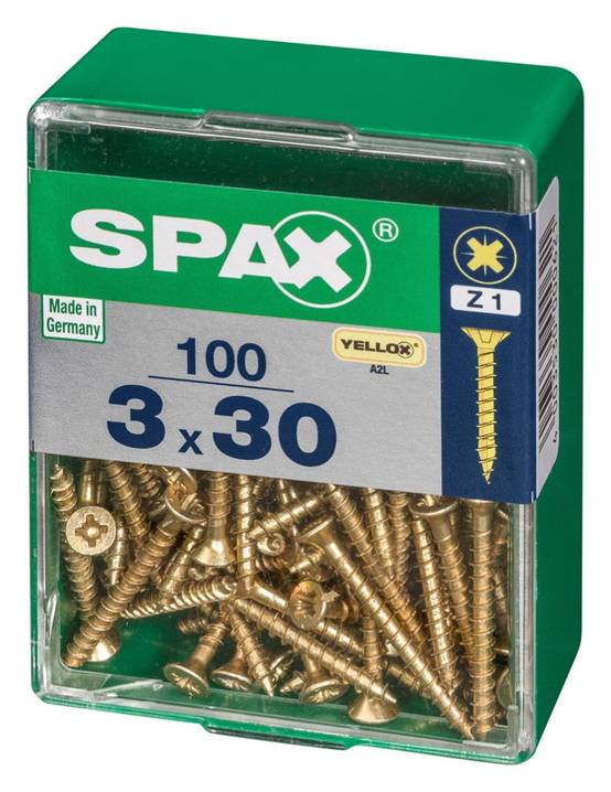 Spax - Lot de 100 vis acier tête fraisée pozidriv SPAX, Diam.3 mm x L.30 mm - Image 4