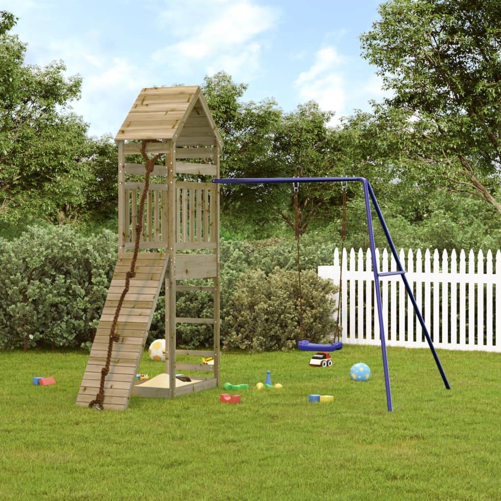 Aire de jeux d'extérieur - Jeu Plein air enfant bois de pin imprégné-JU1619 - Image 2