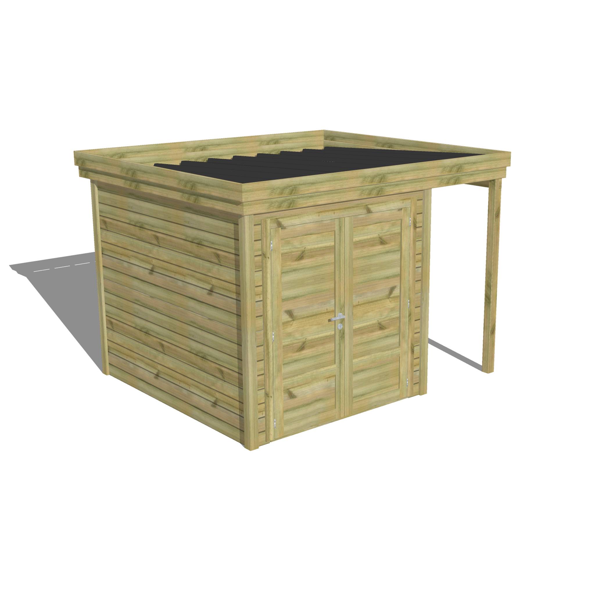 Abri Français - ABRI DE JARDIN bois autoclave 27mm - 3,14x2,64m / 8m2 - Bac acier - Abri Français - Image 1