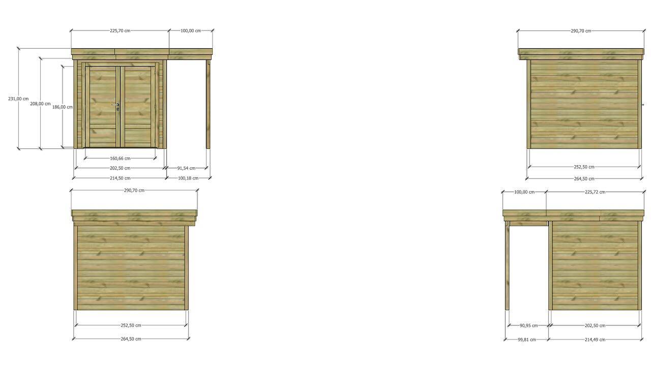 Abri Français - ABRI DE JARDIN bois autoclave 27mm - 3,14x2,64m / 8m2 - Bac acier - Abri Français - Image 4