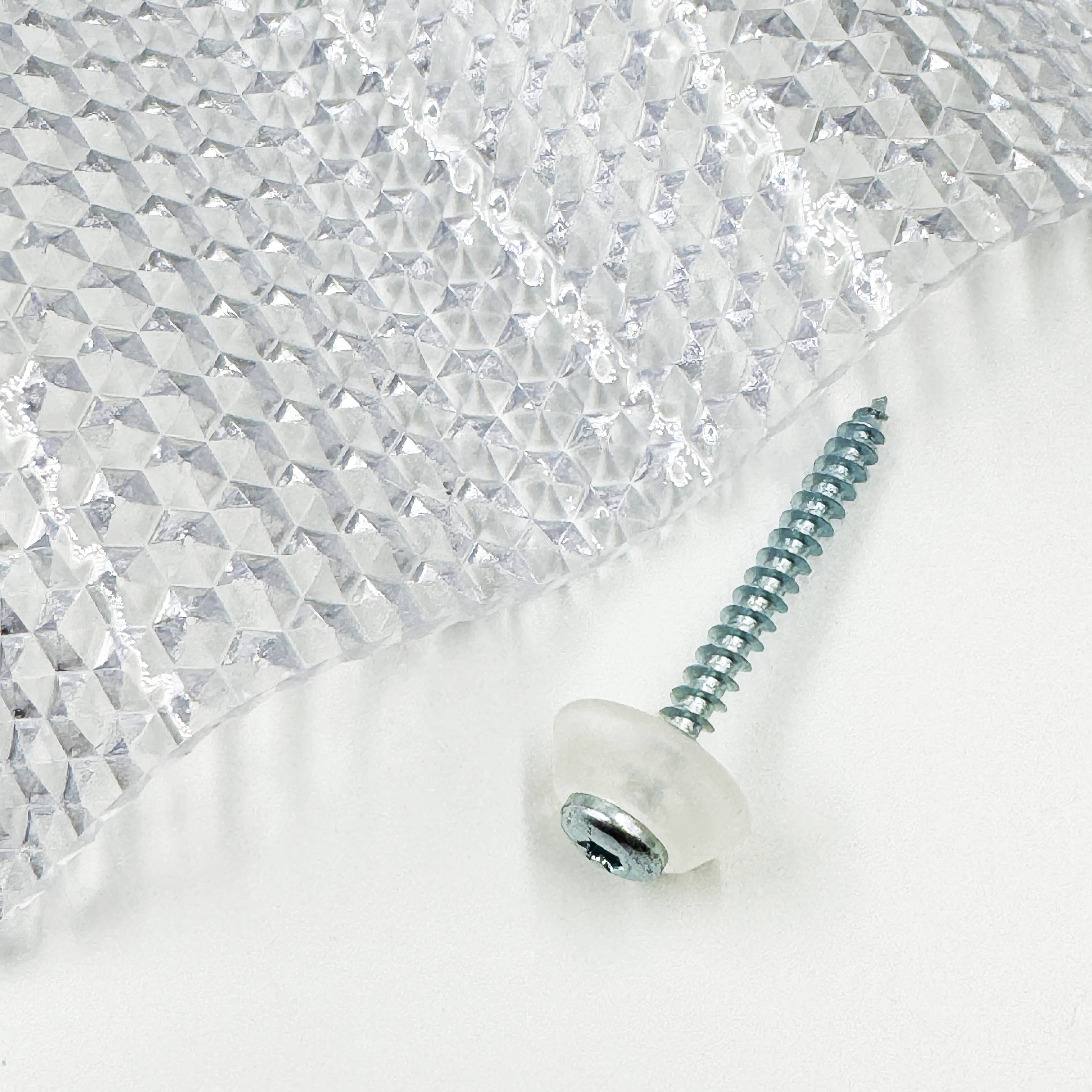 MK PC DIAMONDS vis galvanisées M5 x 50 mm pour bois avec rondelle d'étanchéité transparente, pour revêtement en polycarbonate, 50 pièces - Image 1