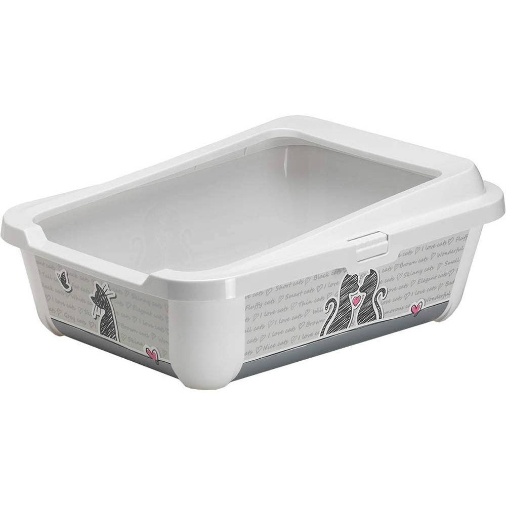 Bac a litière Hercules blanc  51 x 39 x h  19 cm pour chat - Image 1