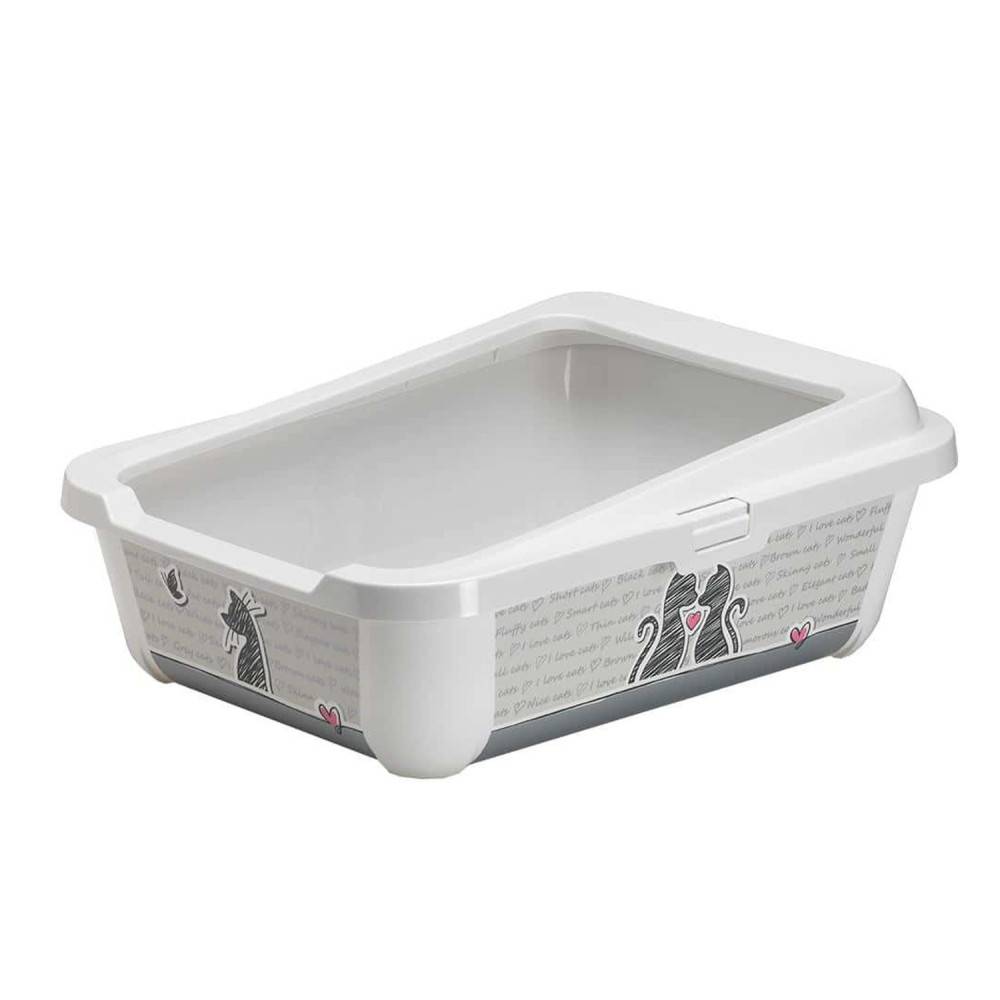 Bac a litière Hercules blanc  51 x 39 x h  19 cm pour chat - Image 2