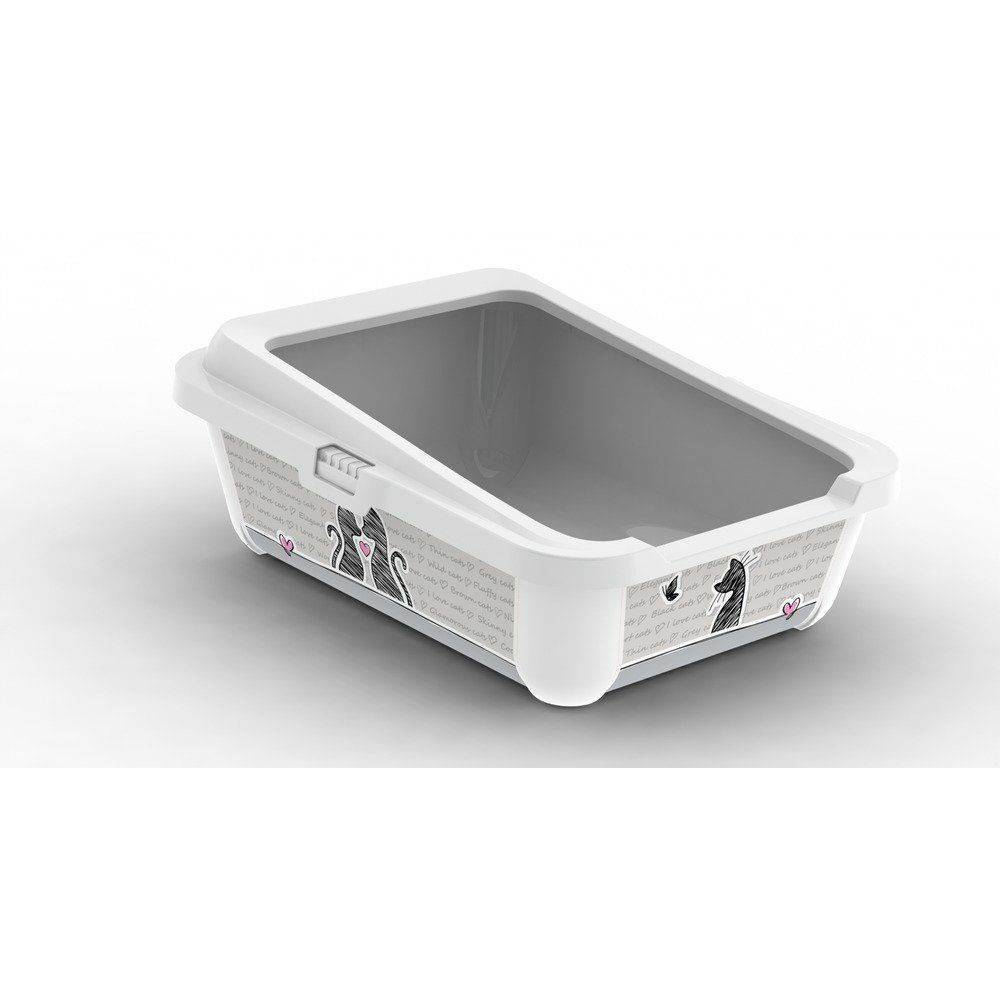 Bac a litière Hercules blanc  51 x 39 x h  19 cm pour chat - Image 4