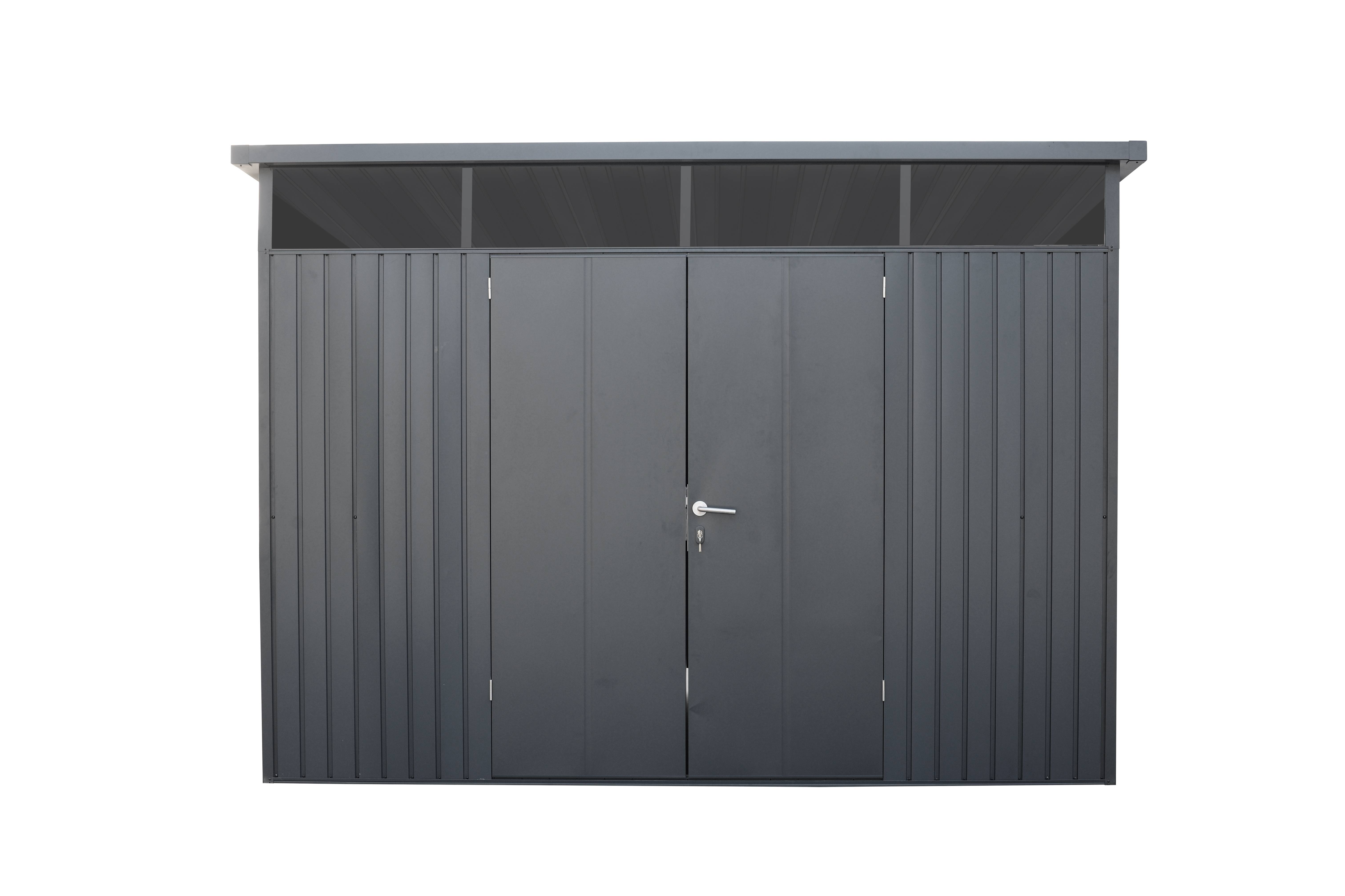 Abri de jardin métal gris TechProtect 3,10 x 3,10 m 9,6 m² - Green Outside - Image 2