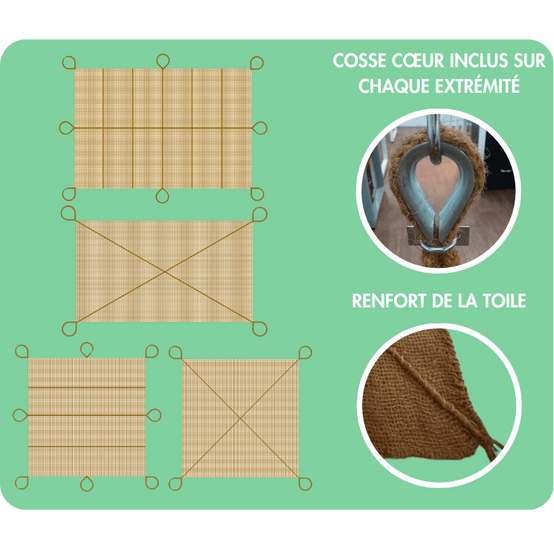 Filet de camouflage en fibre de coco / Triangle / 3.5x3.5x3.5 - Image 8