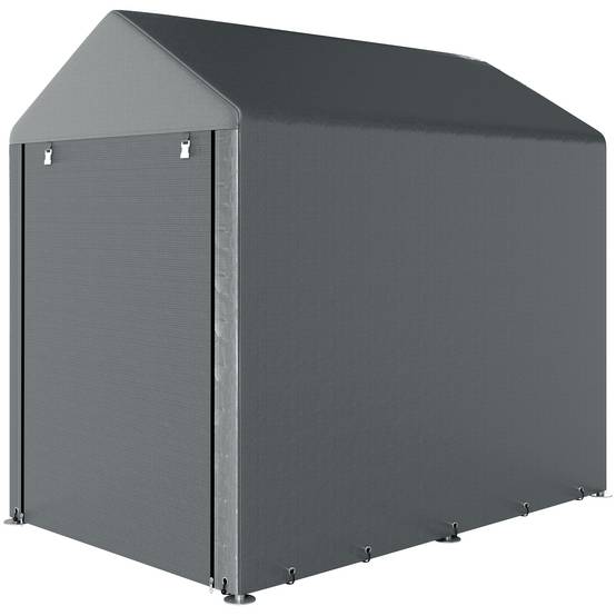 Tente pour vélo et moto 1,2 x 1,8 x 1,65 m, 2 pièces, porte zippée, imperméable, résistante aux UV, gris foncé - Image 2