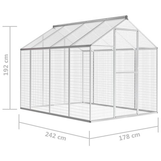 Grande volière extérieure en aluminium pour oiseaux et perroquets 178x242x192cm – ComfortXL Outdoor Living - Image 5