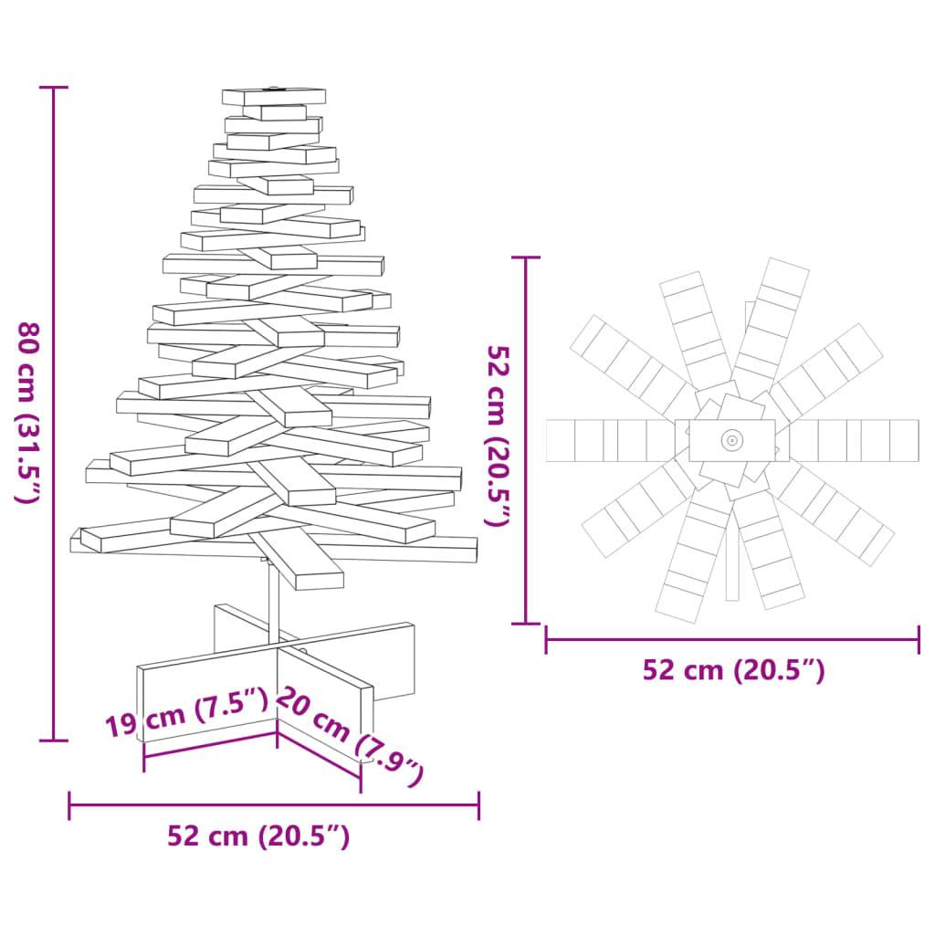 ComfortXL - Sapin de Noël en bois massif de pin rotatif pour décoration 80 cm Brun – ComfortXL Outdoor Living - Image 8