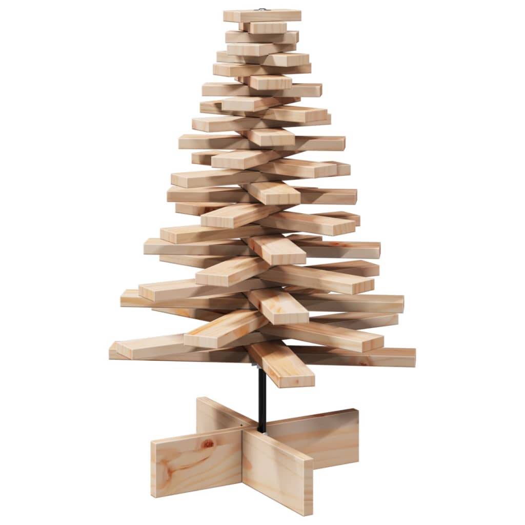 ComfortXL - Sapin de Noël en bois massif de pin rotatif pour décoration 80 cm Brun – ComfortXL Outdoor Living - Image 5