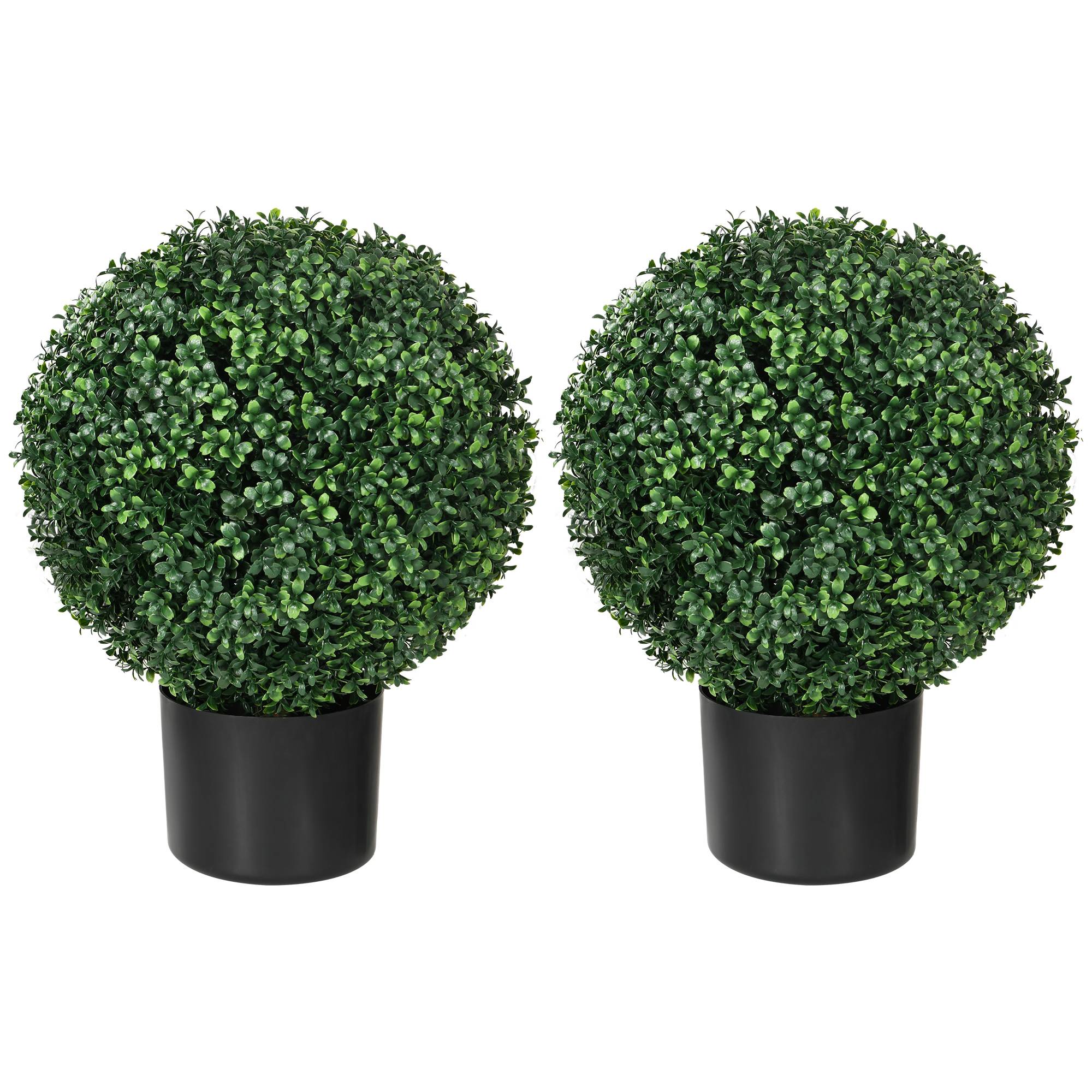 Plante artificielle de buis, forme boule, 52x40 cm, vert - Image 2