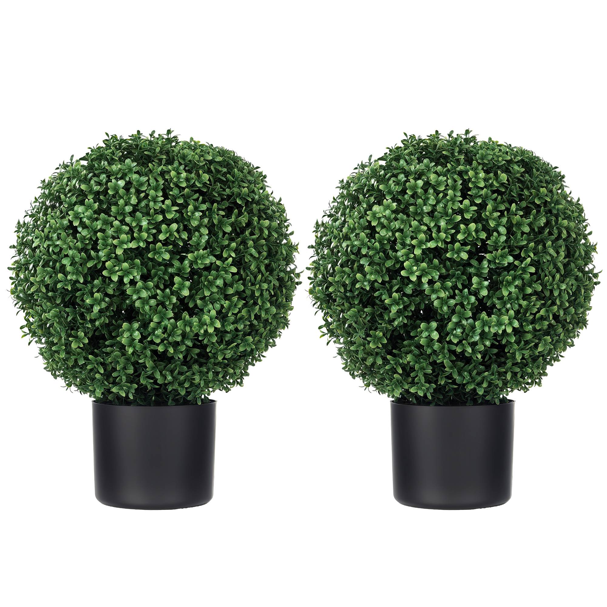 Plante artificielle de buis, forme boule, 52x40 cm, vert - Image 1
