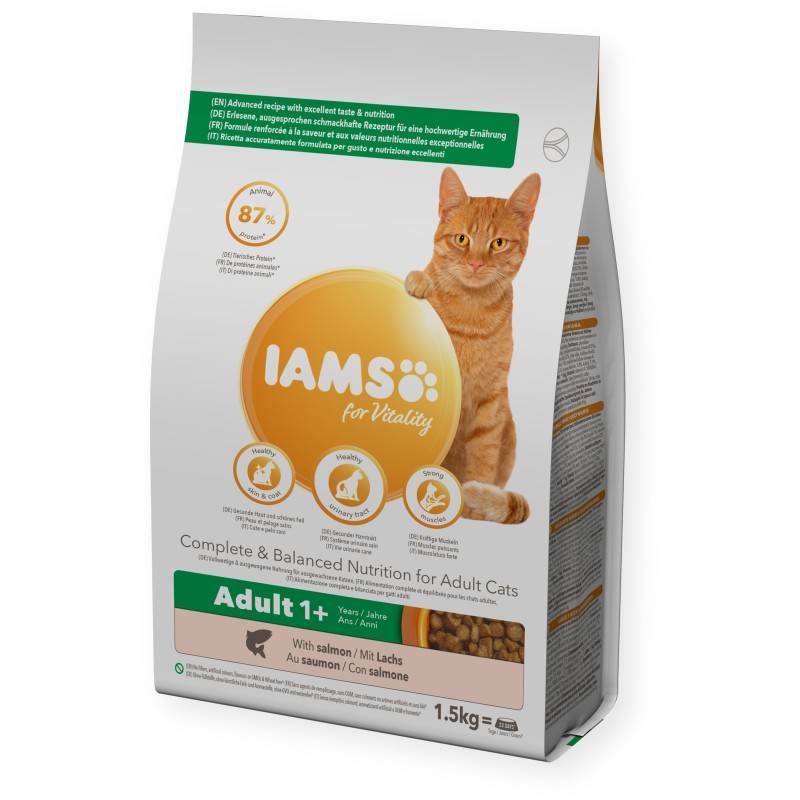 Croquettes chat saumon - IAMS for Vitality 1,5 kg - Image 1