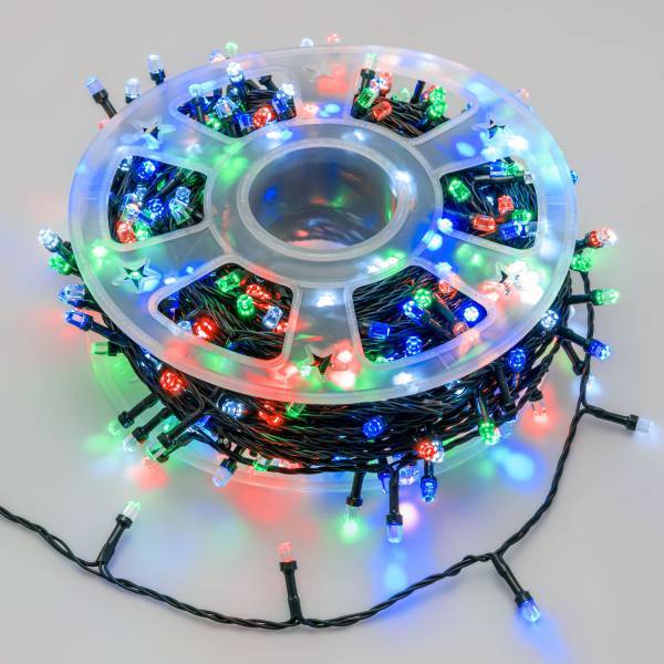 Lotti - Guirlande extérieure 50m 500 LED Diamant multicolore 8 jeux dimmable télécommande câble vert Lotti - Image 6