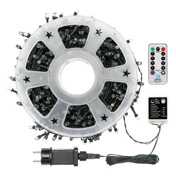 Lotti - Guirlande extérieure 50m 500 LED Diamant multicolore 8 jeux dimmable télécommande câble vert Lotti - Image 4