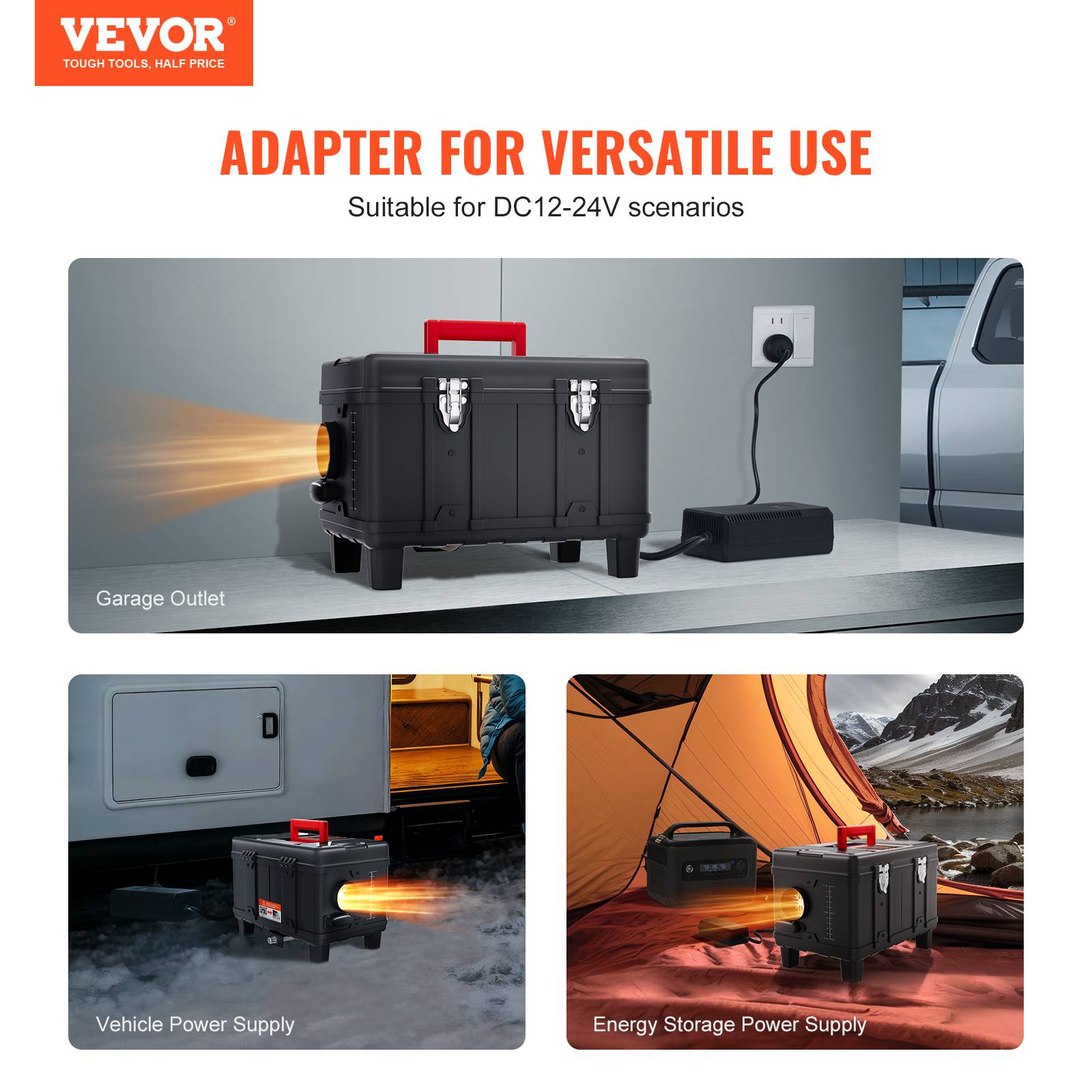 Vevor - VEVOR Chauffage diesel 8kW tout-en-un 12/24V, Bluetooth, télécom., écran, alarme CO - Image 2