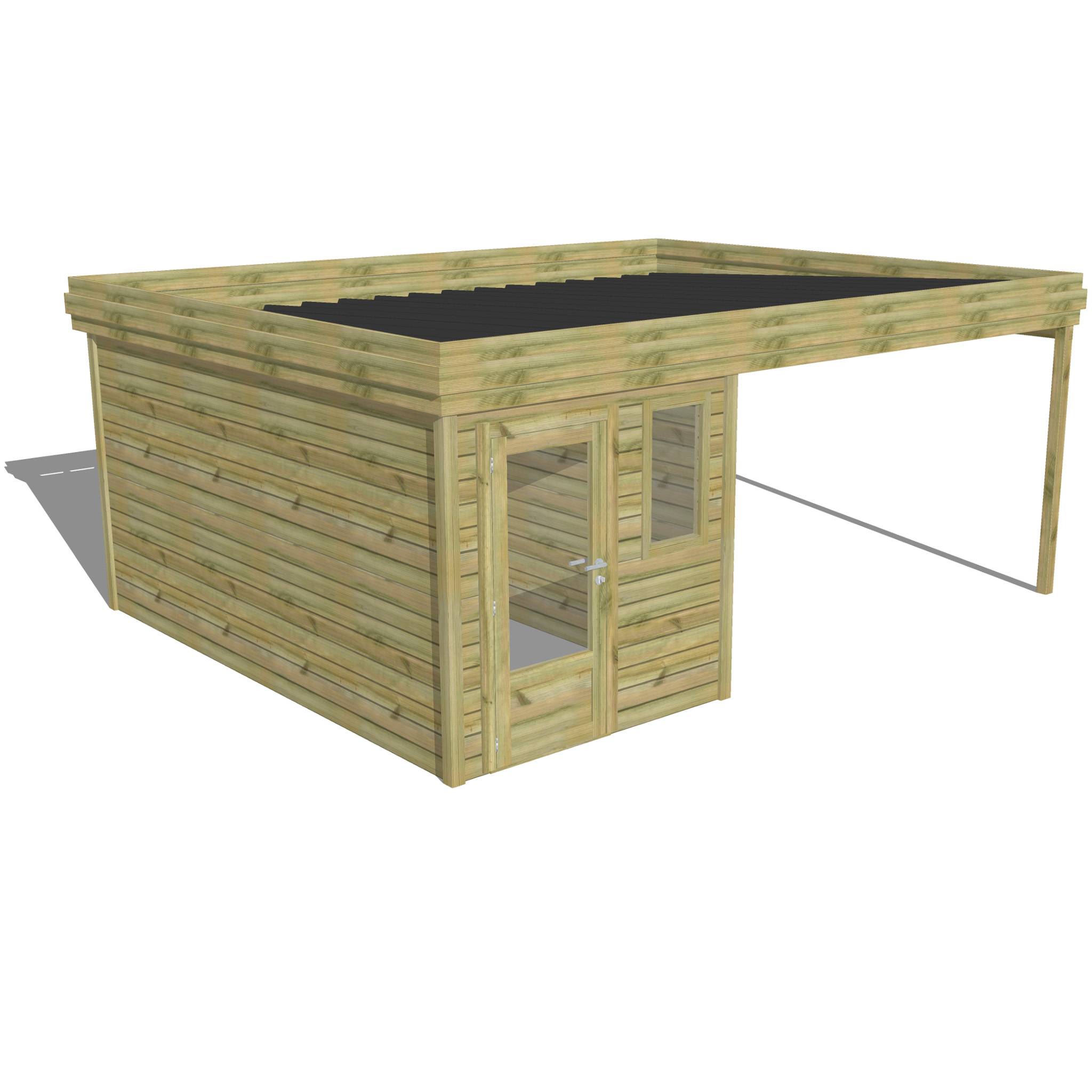 Abri Français - ABRI DE JARDIN bois Pin traité autoclave 27mm - 5,64x4,34m / 24m2 - Bac acier - Abri Français - Image 1
