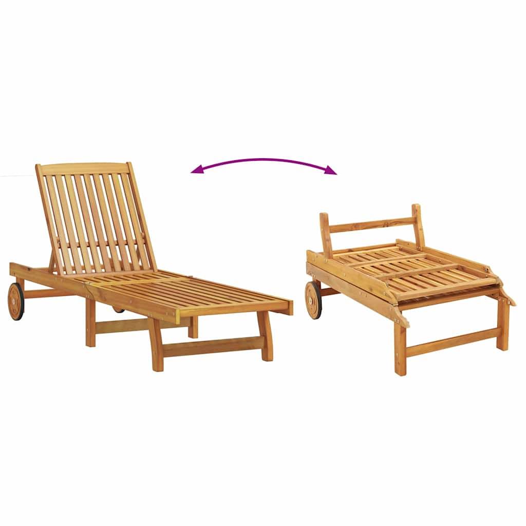 PANGIVO - Transat bois d'acacias massif marron 199 x 63 x 85 cm, Poids :22kg - PANGIVO - Image 8