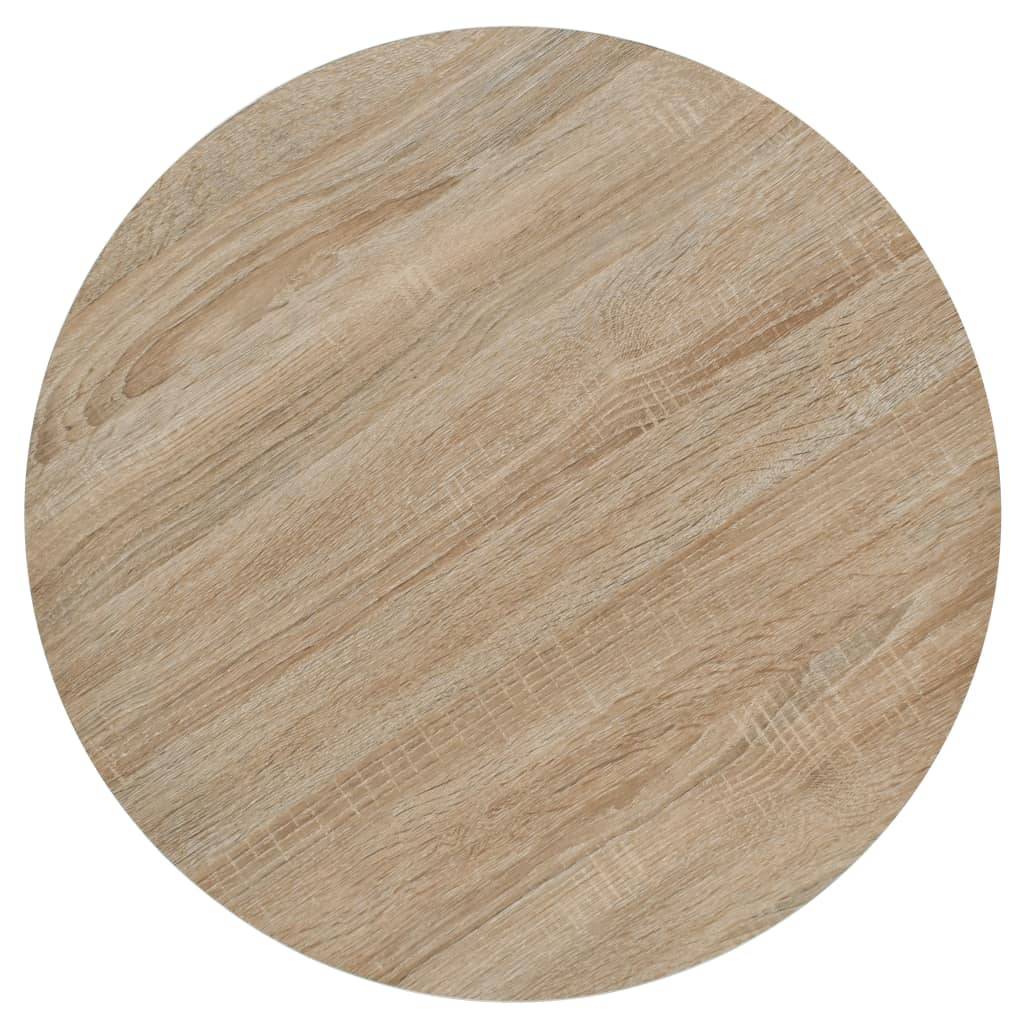 Helloshop26 - Table haute mange debout bar bistrot MDF et acier rond 60 cm chêne beige - Image 3
