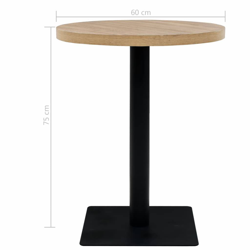 Helloshop26 - Table haute mange debout bar bistrot MDF et acier rond 60 cm chêne beige - Image 5