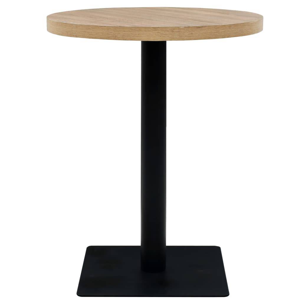 Helloshop26 - Table haute mange debout bar bistrot MDF et acier rond 60 cm chêne beige - Image 2
