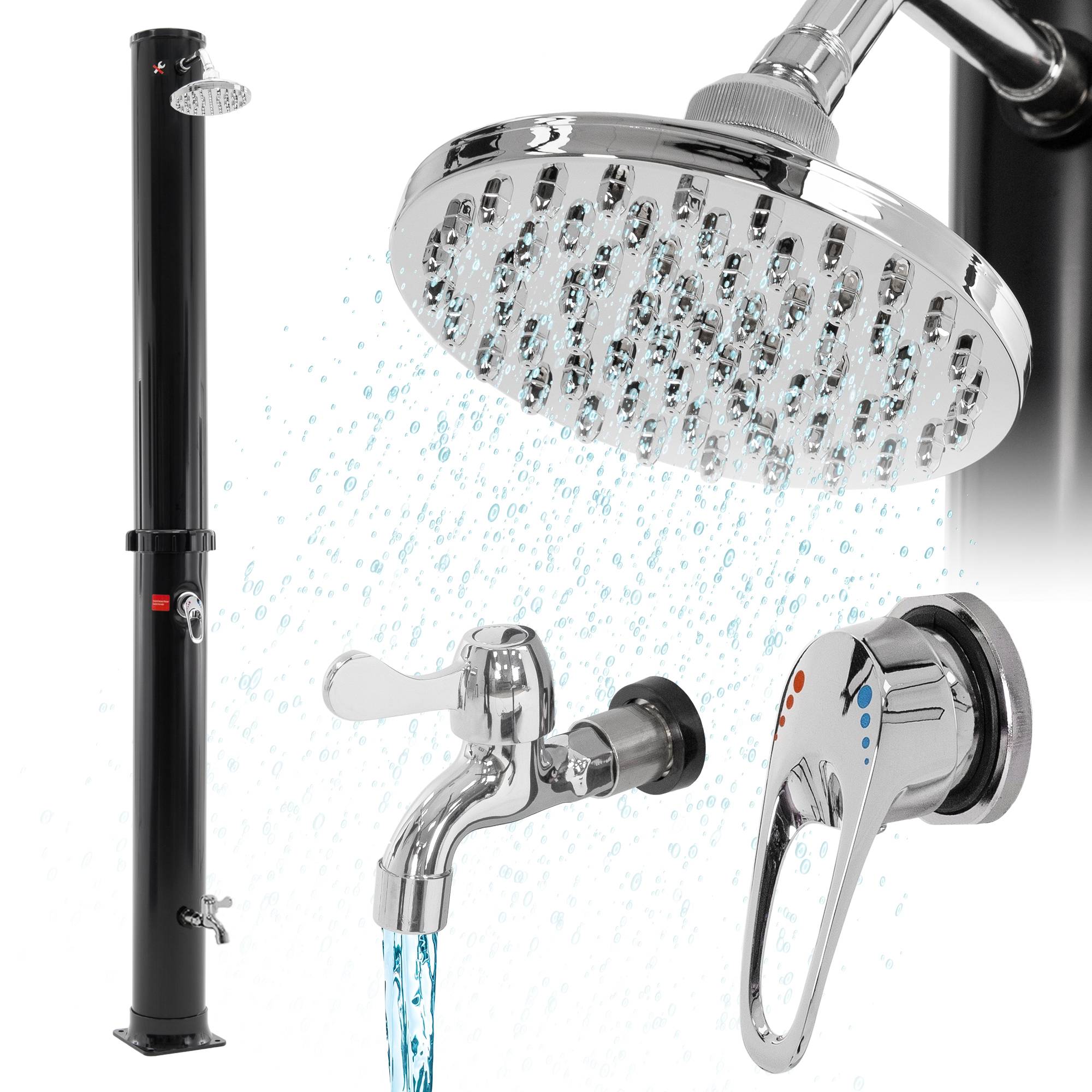 Ecd-Germany - Douche solaire 35 litres avec pomme de douche effet pluie raccord d'eau 207 cm - Image 1
