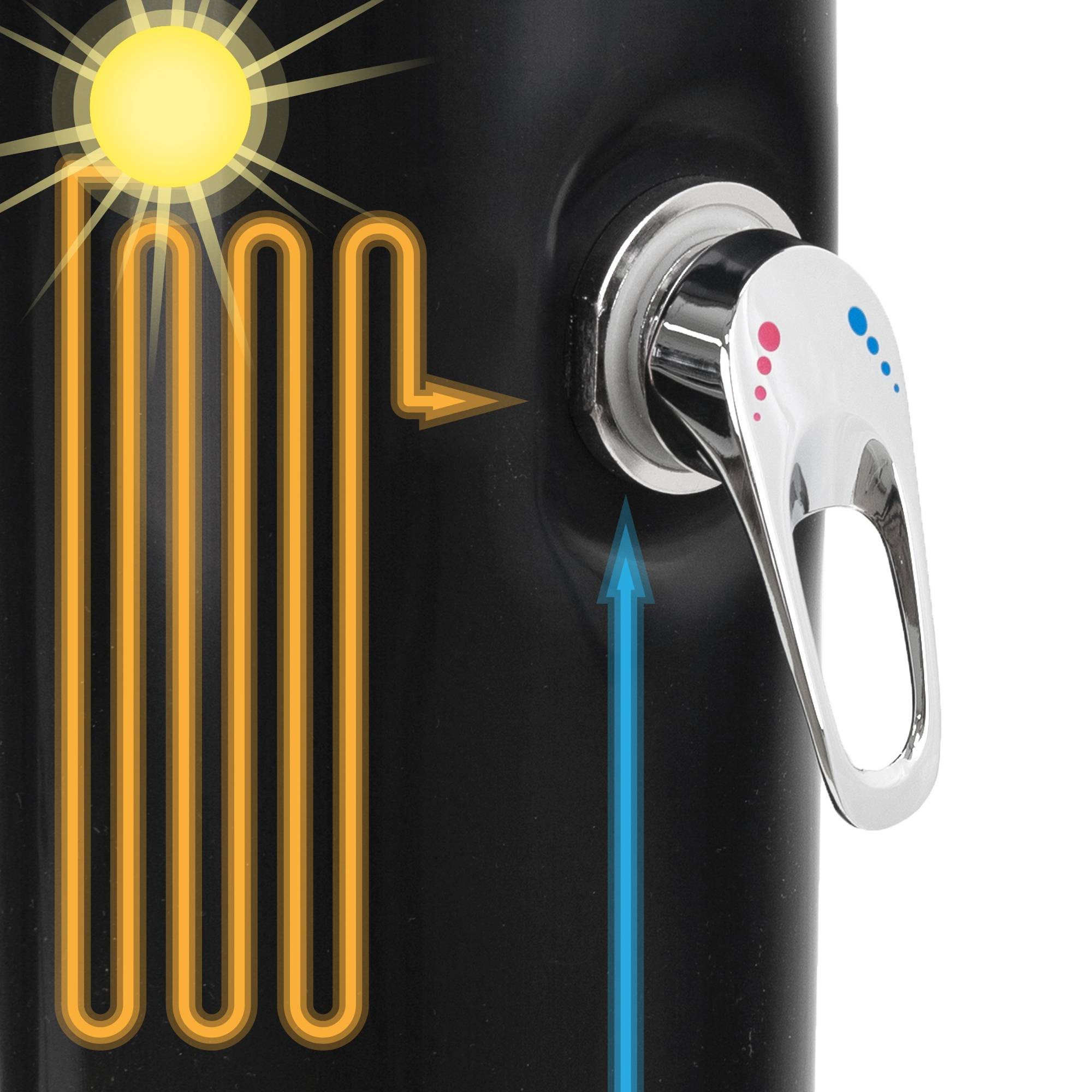 Ecd-Germany - Douche solaire 35 litres avec pomme de douche effet pluie raccord d'eau 207 cm - Image 4