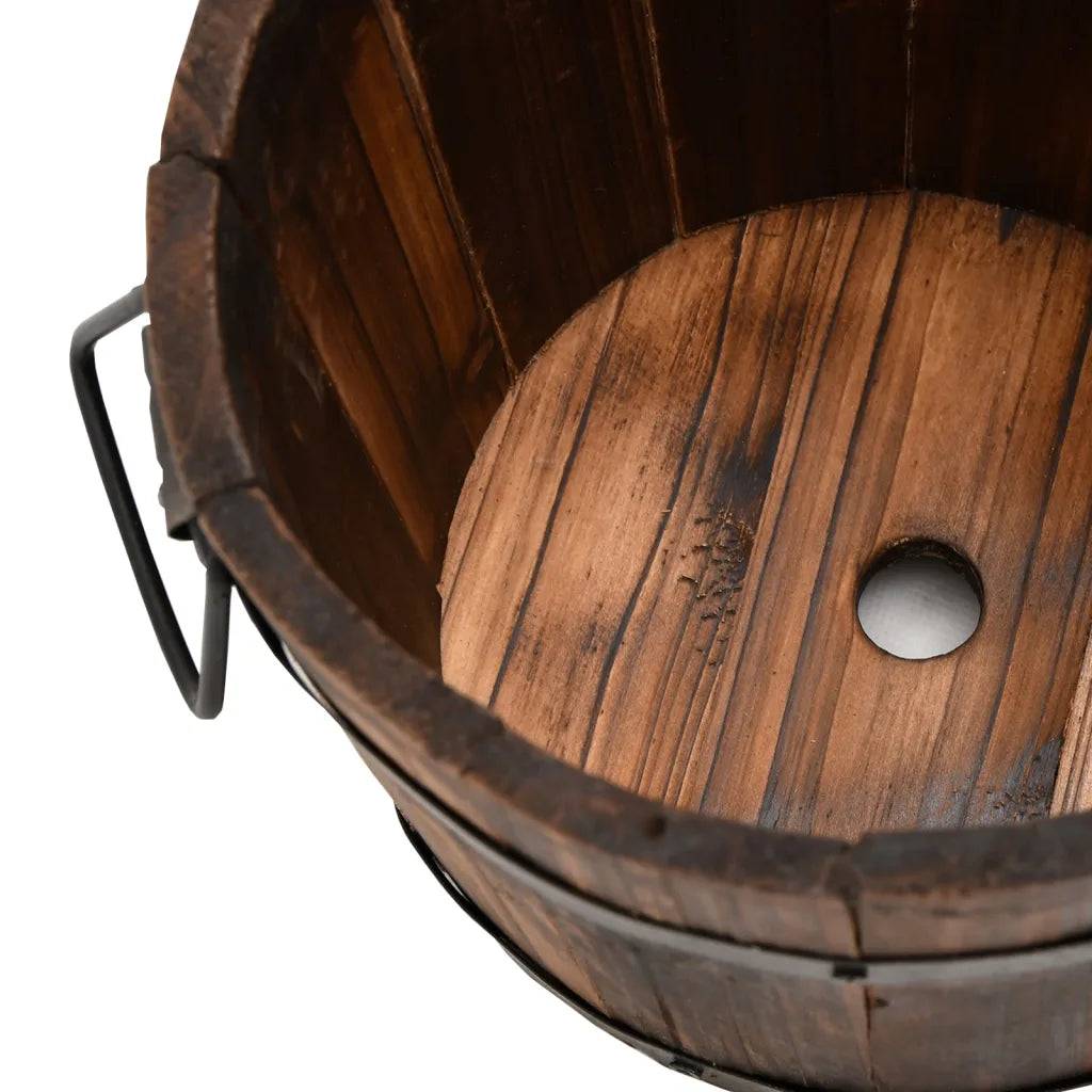 Helloshop26 - Lot de 3 jardinières godet en bois massif sapin forme originale décoratives avec trous de drainage en bois naturel - Image 3