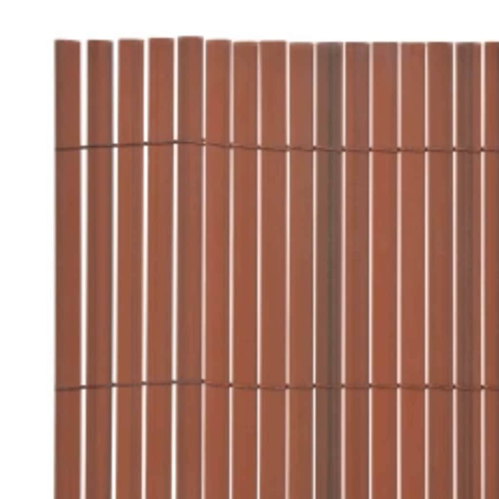 Clôture de jardin double face PVC marron 110 x 300 cm - PANGIVO - Image 5