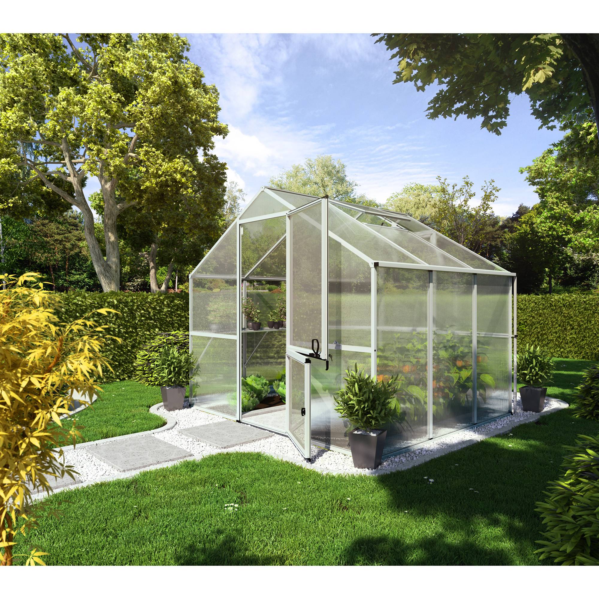 Serre de jardin 6,06m² Enzian III, aluminium brut et polycarbonate. KGT - Image 2