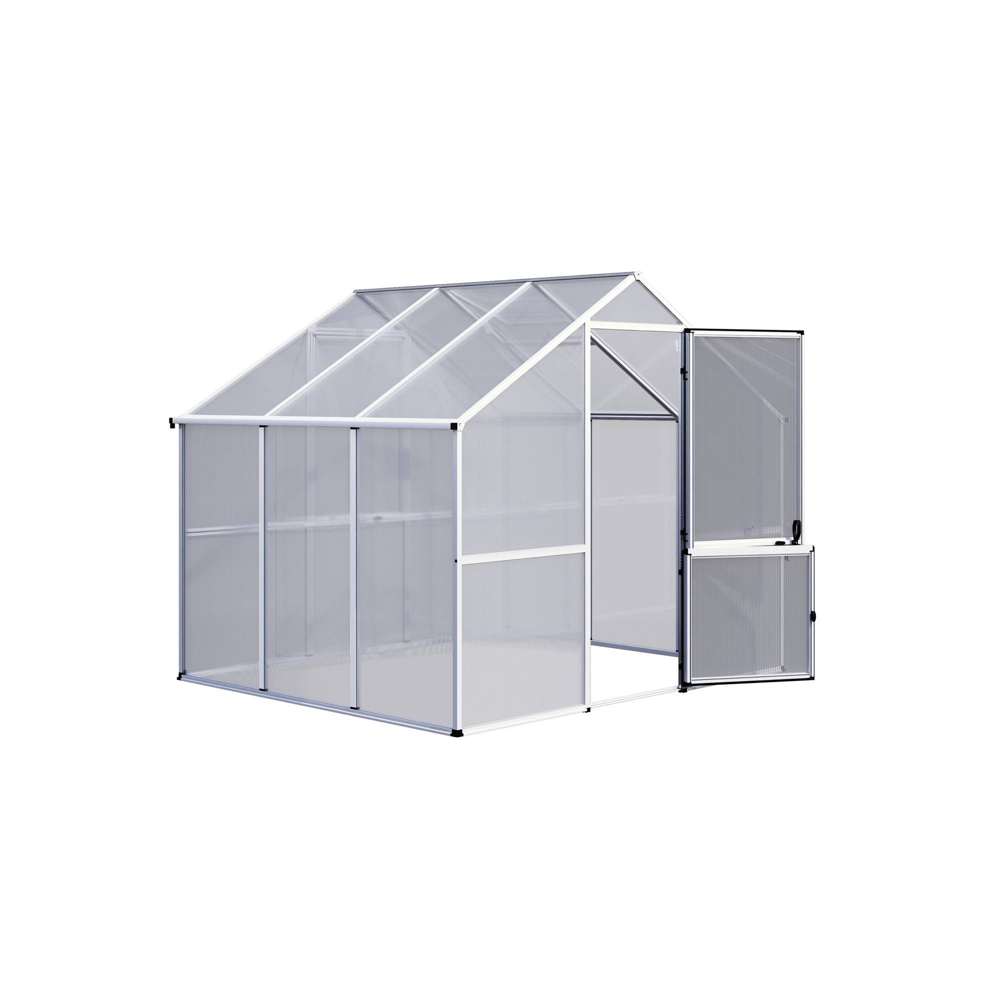 Serre de jardin 6,06m² Enzian III, aluminium brut et polycarbonate. KGT