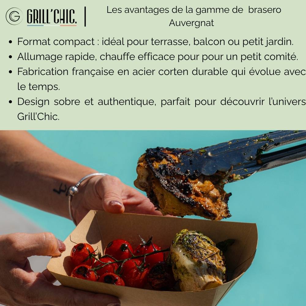 Brasero Auvergnat Corten Normal Carre 62 Simple Cuve - GRILL CHIC - Image 6