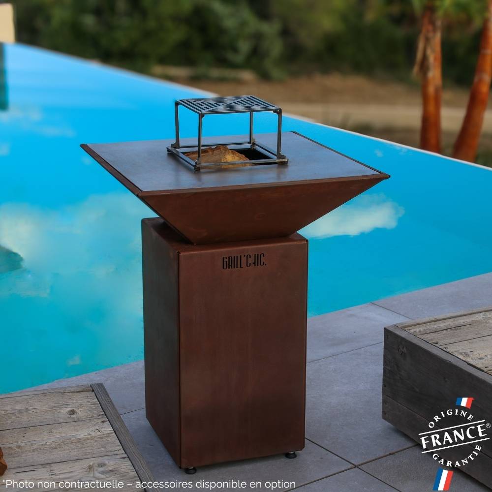 Brasero Auvergnat Corten Normal Carre 62 Simple Cuve - GRILL CHIC - Image 2