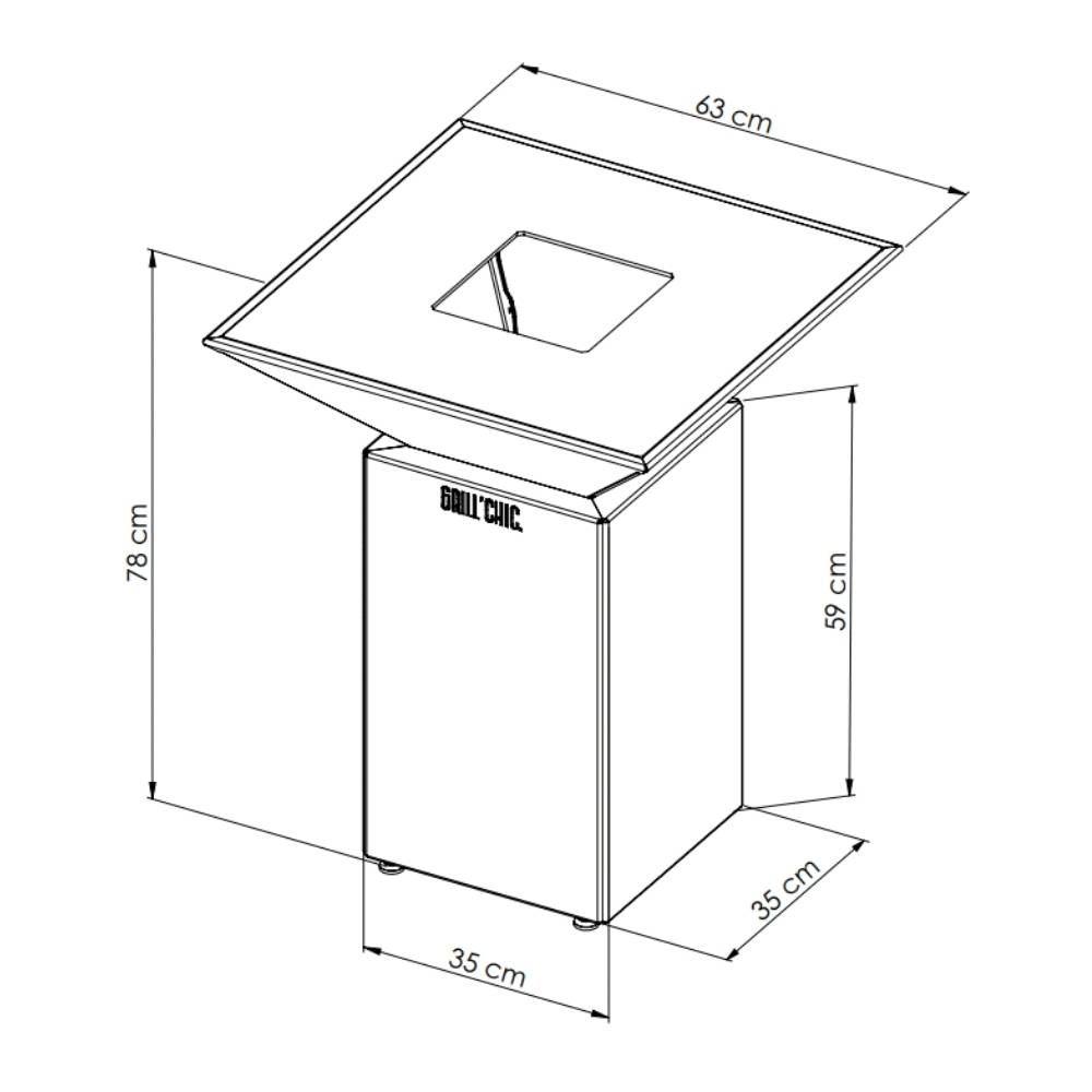 Brasero Auvergnat Corten Normal Carre 62 Simple Cuve - GRILL CHIC - Image 5