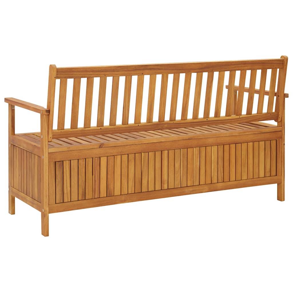 Banc coffre rangement bois acacia patio avec grand compartiment 148 cm - ComfortXL Outdoor Living - Image 4