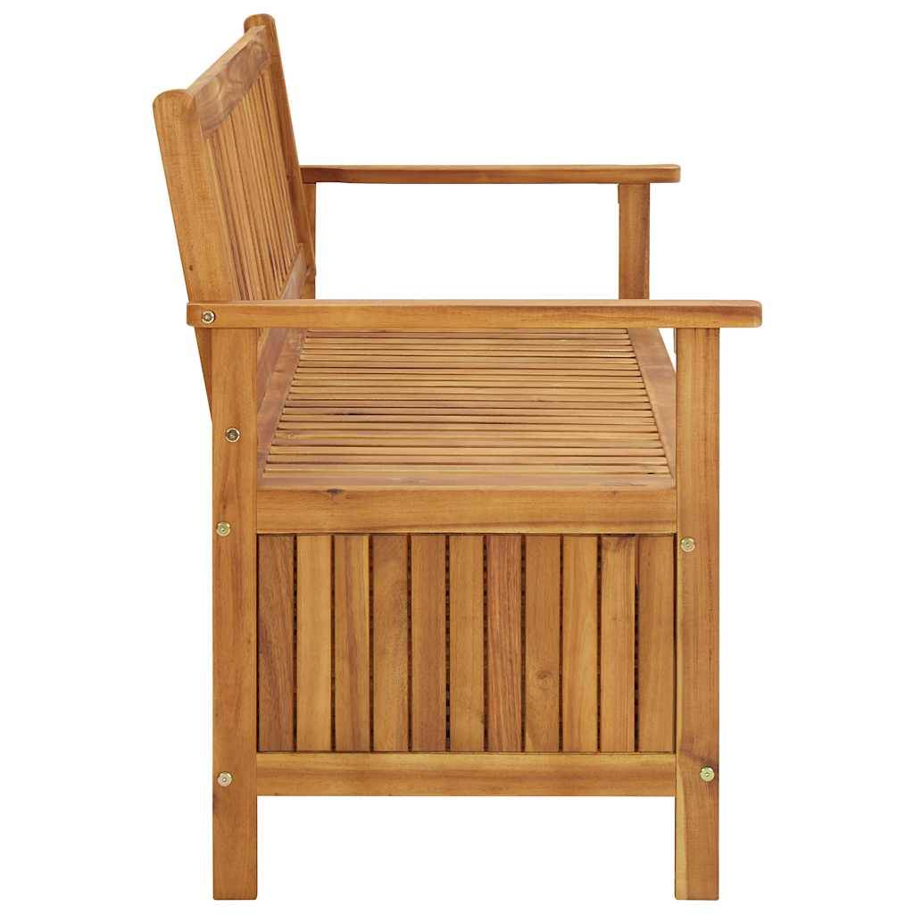 Banc coffre rangement bois acacia patio avec grand compartiment 148 cm - ComfortXL Outdoor Living - Image 3