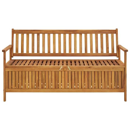 Banc coffre rangement bois acacia patio avec grand compartiment 148 cm - ComfortXL Outdoor Living - Image 2
