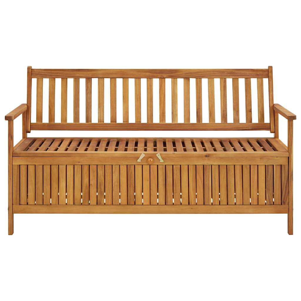 Banc coffre rangement bois acacia patio avec grand compartiment 148 cm - ComfortXL Outdoor Living - Image 2