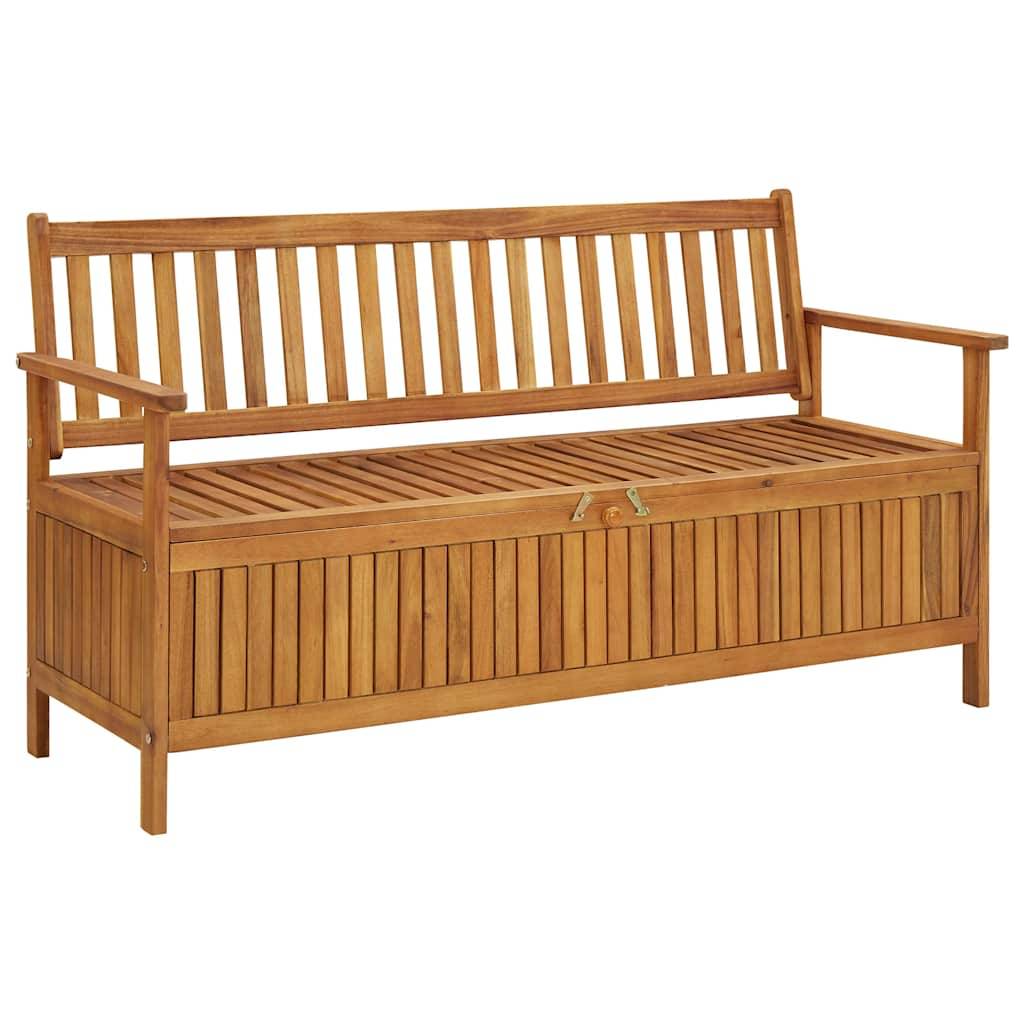 Banc coffre rangement bois acacia patio avec grand compartiment 148 cm - ComfortXL Outdoor Living
