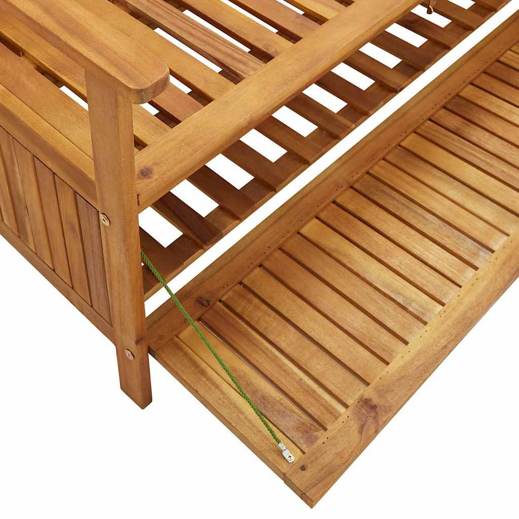 Banc coffre rangement bois acacia patio avec grand compartiment 148 cm - ComfortXL Outdoor Living - Image 7
