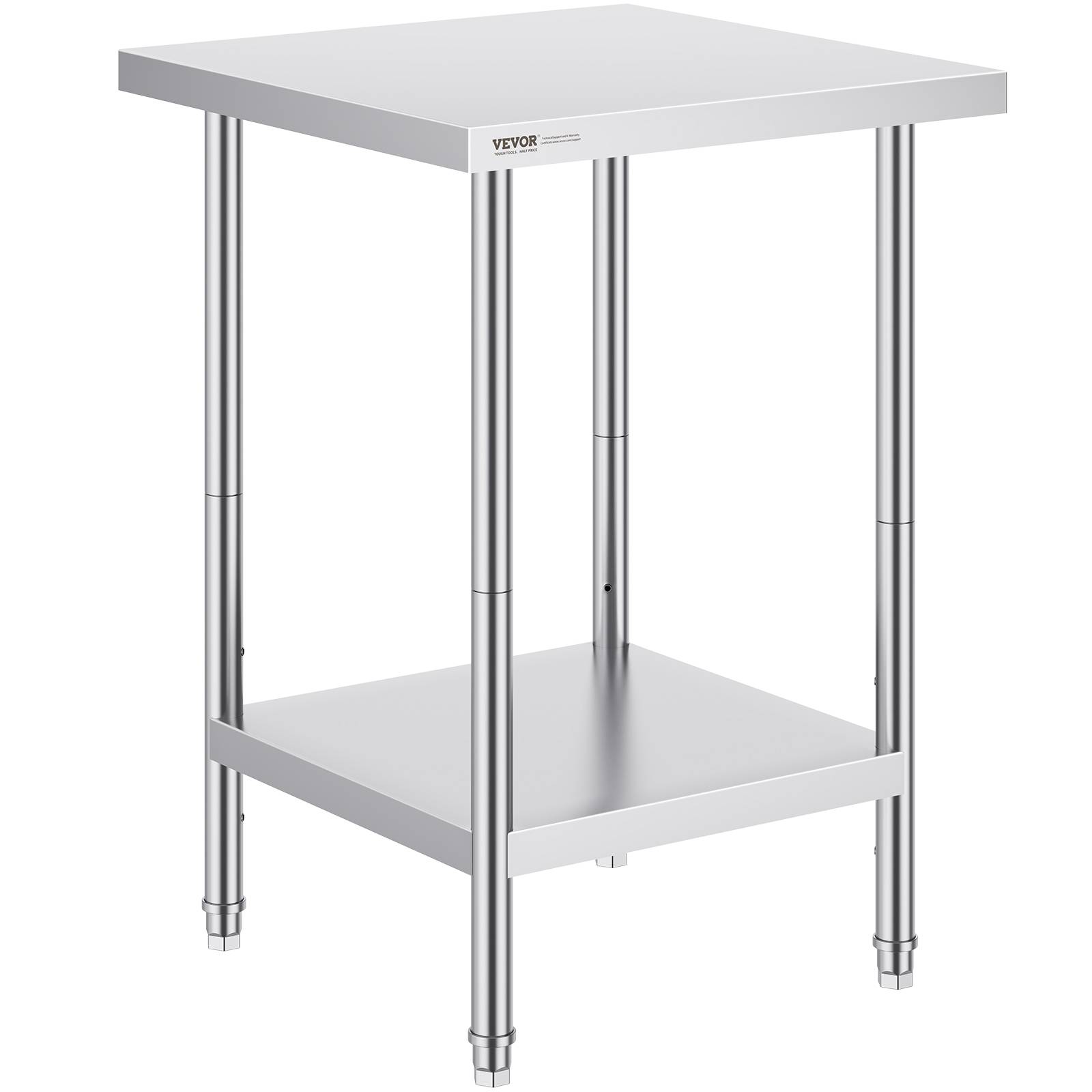 Vevor - VEVOR Station de préparation métal 24"x24"x34". Supporte 700 lb, inox, 3 hauteurs. Pour cuisine, garage, commerce. - Image 1