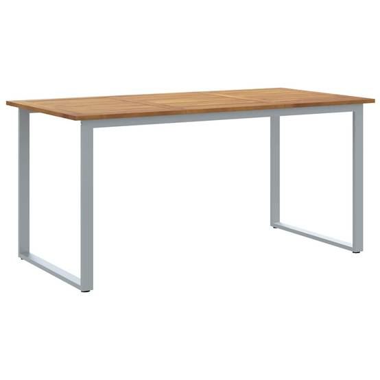 Table de jardin gris bois d'acacia massif 160 x 80 x 75 cm, Poids :19kg - PANGIVO - Image 2