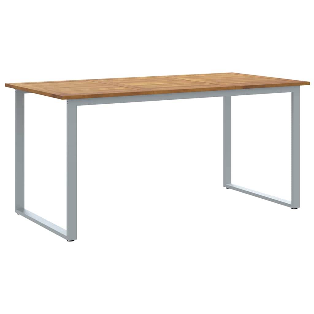 Table de jardin gris bois d'acacia massif 160 x 80 x 75 cm, Poids :19kg - PANGIVO - Image 2