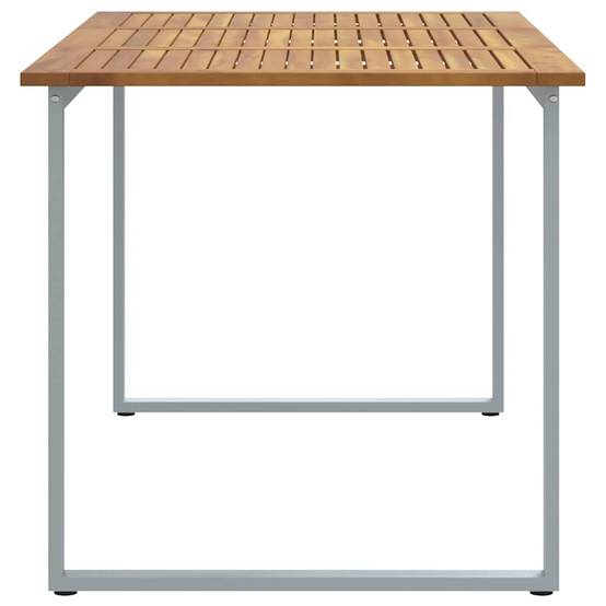 Table de jardin gris bois d'acacia massif 160 x 80 x 75 cm, Poids :19kg - PANGIVO - Image 6