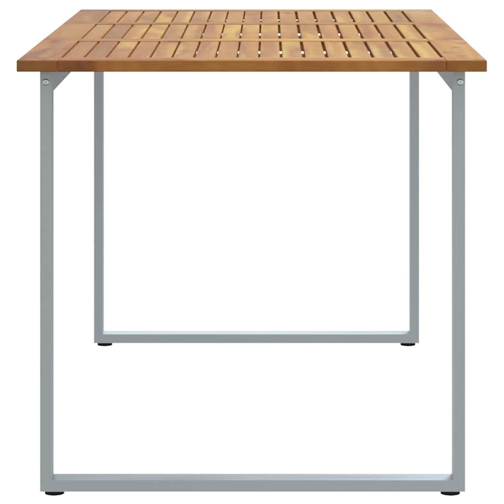 Table de jardin gris bois d'acacia massif 160 x 80 x 75 cm, Poids :19kg - PANGIVO - Image 6