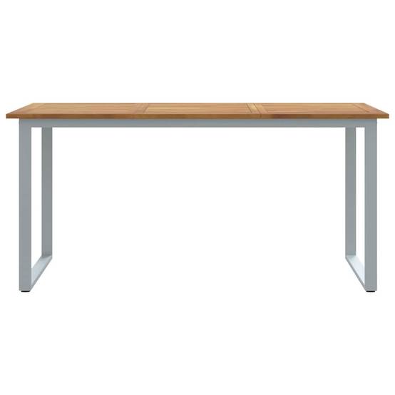 Table de jardin gris bois d'acacia massif 160 x 80 x 75 cm, Poids :19kg - PANGIVO - Image 5