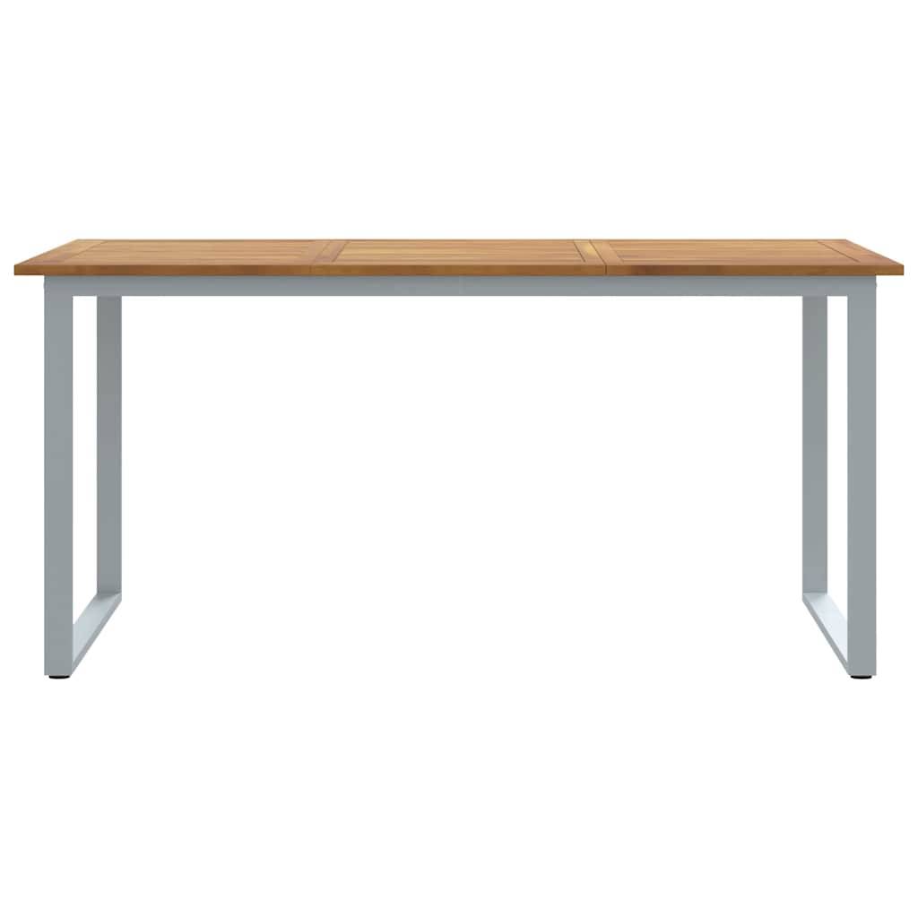 Table de jardin gris bois d'acacia massif 160 x 80 x 75 cm, Poids :19kg - PANGIVO - Image 5