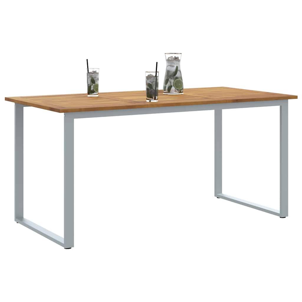 Table de jardin gris bois d'acacia massif 160 x 80 x 75 cm, Poids :19kg - PANGIVO - Image 3