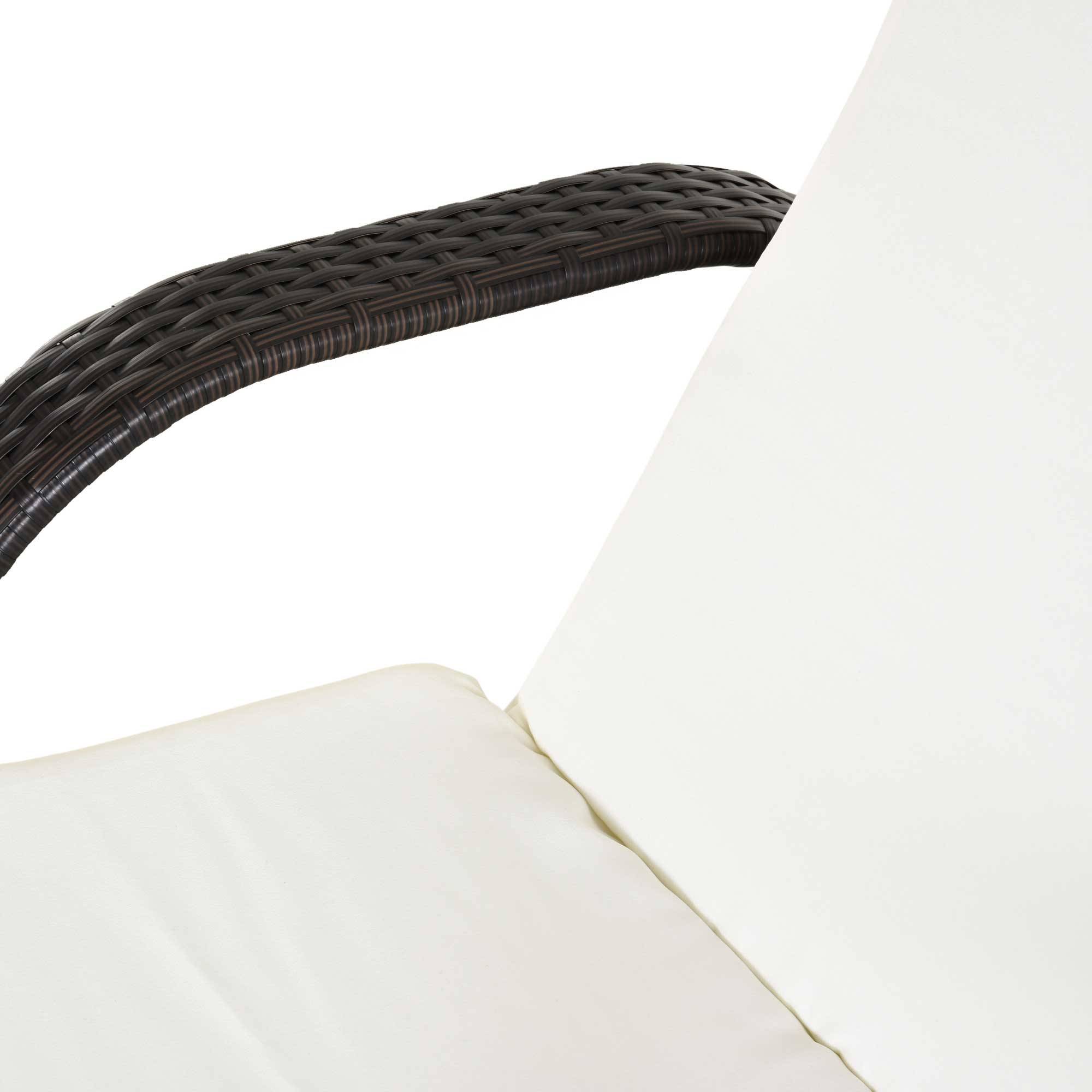 PANGIVO - Bain de soleil résine tressée marron et crème 200 x 73 x 103 cm - PANGIVO - Image 10